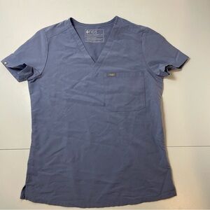 Figs Women's FIONx fabric Catarina One-Pocket Scrub Top size XS Vapor Blue